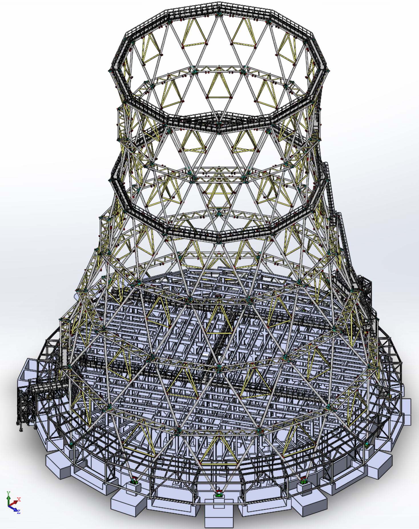 3D модель несущих конструкций градирни